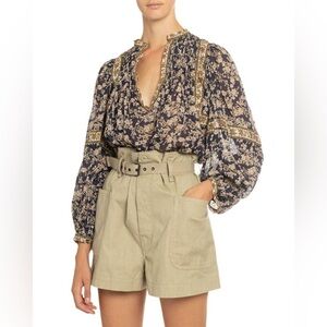 Isabel Marant Floral Cotton Long Sleeve Blouse Size French 36/ US 4/Small